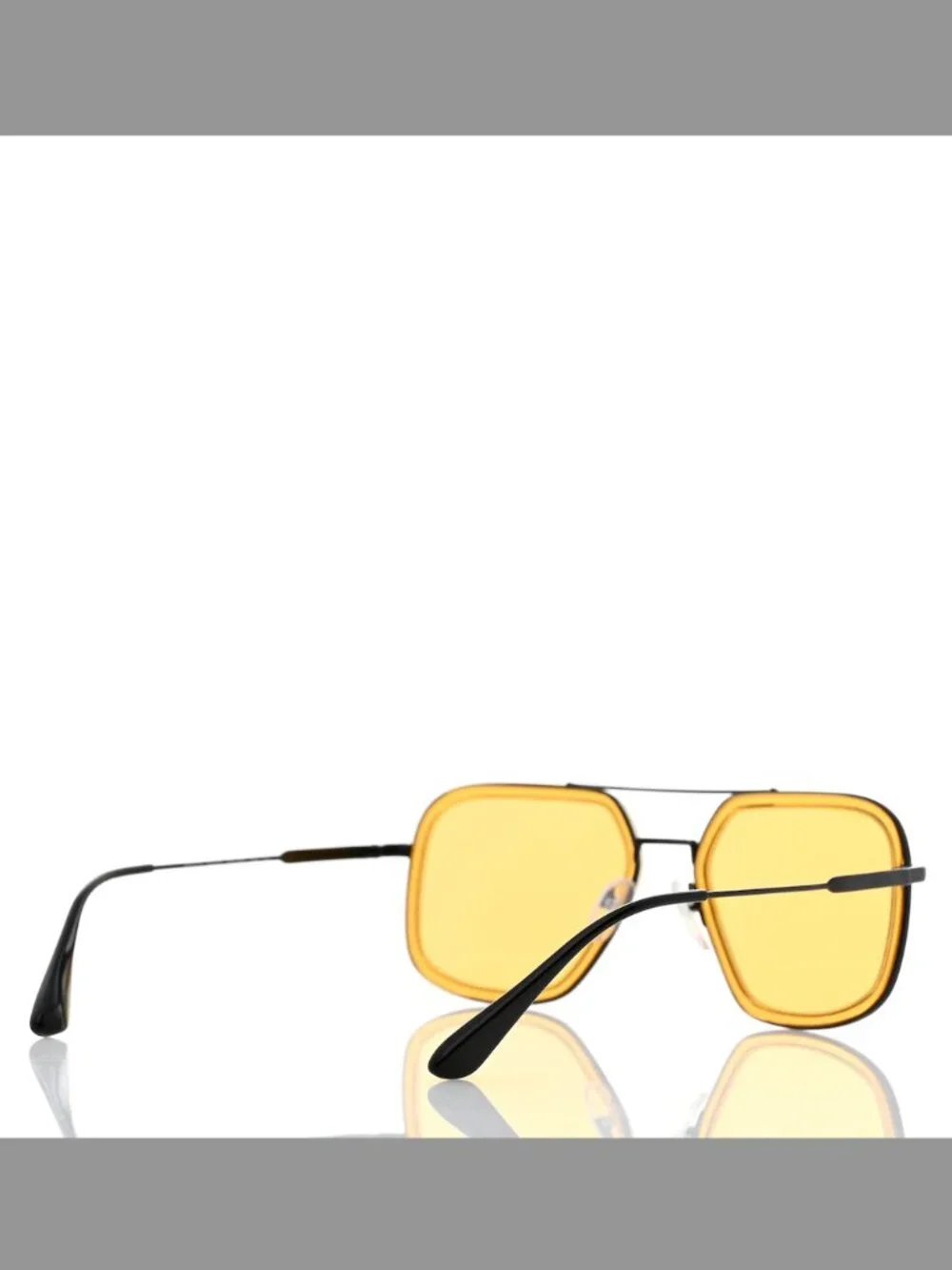 Prada Black + Yellow Aviator Sunglasses SPR 57X